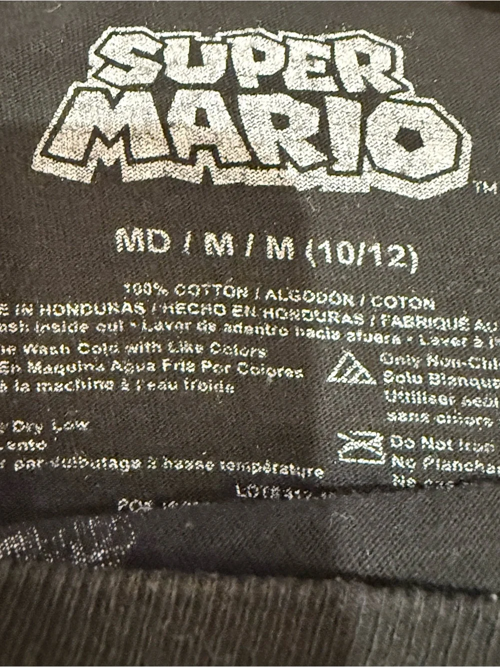 Nintendo Black Super Mario Graphic Tee with Multicolor Print